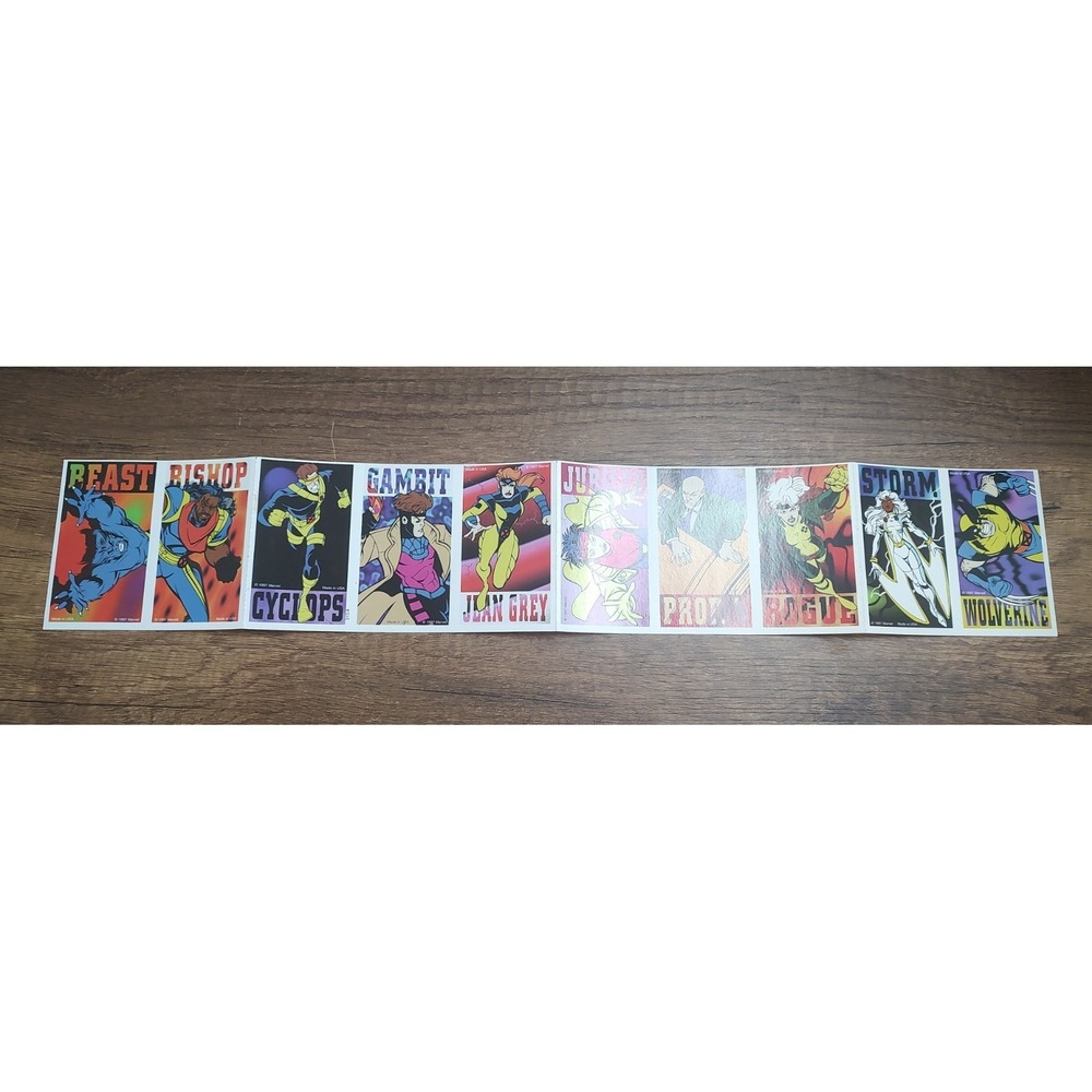 1997 Marvel X-Men Vintage Valentine Cards Uncut Strip 10 Character Wolverine
